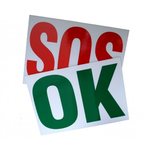 OK SOS laminate sign